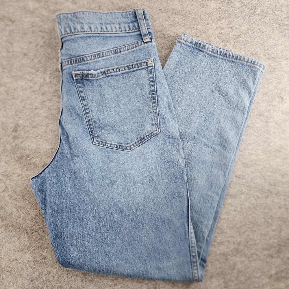 J Crew High Rise Classic Vintage Straight Leg Blue Denim Jeans Womens 28